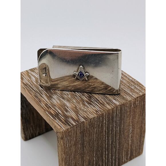 Masonic Sterling Silver Money Clip - Picture 1 of 4